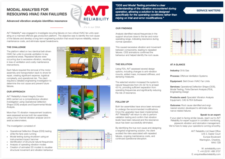 Modal analysis and ODS testing on an offshore HVAC fan structure