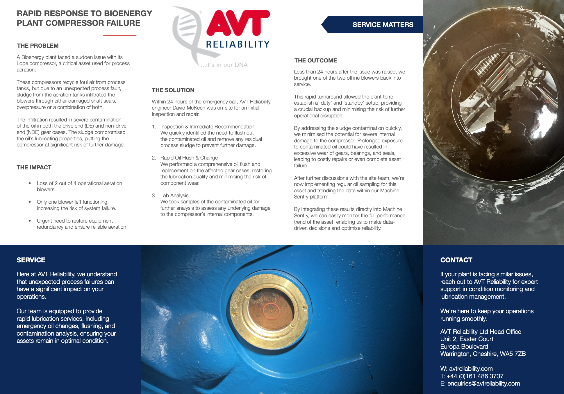 Bioenergy Compressor Restored After Lubrication Failure