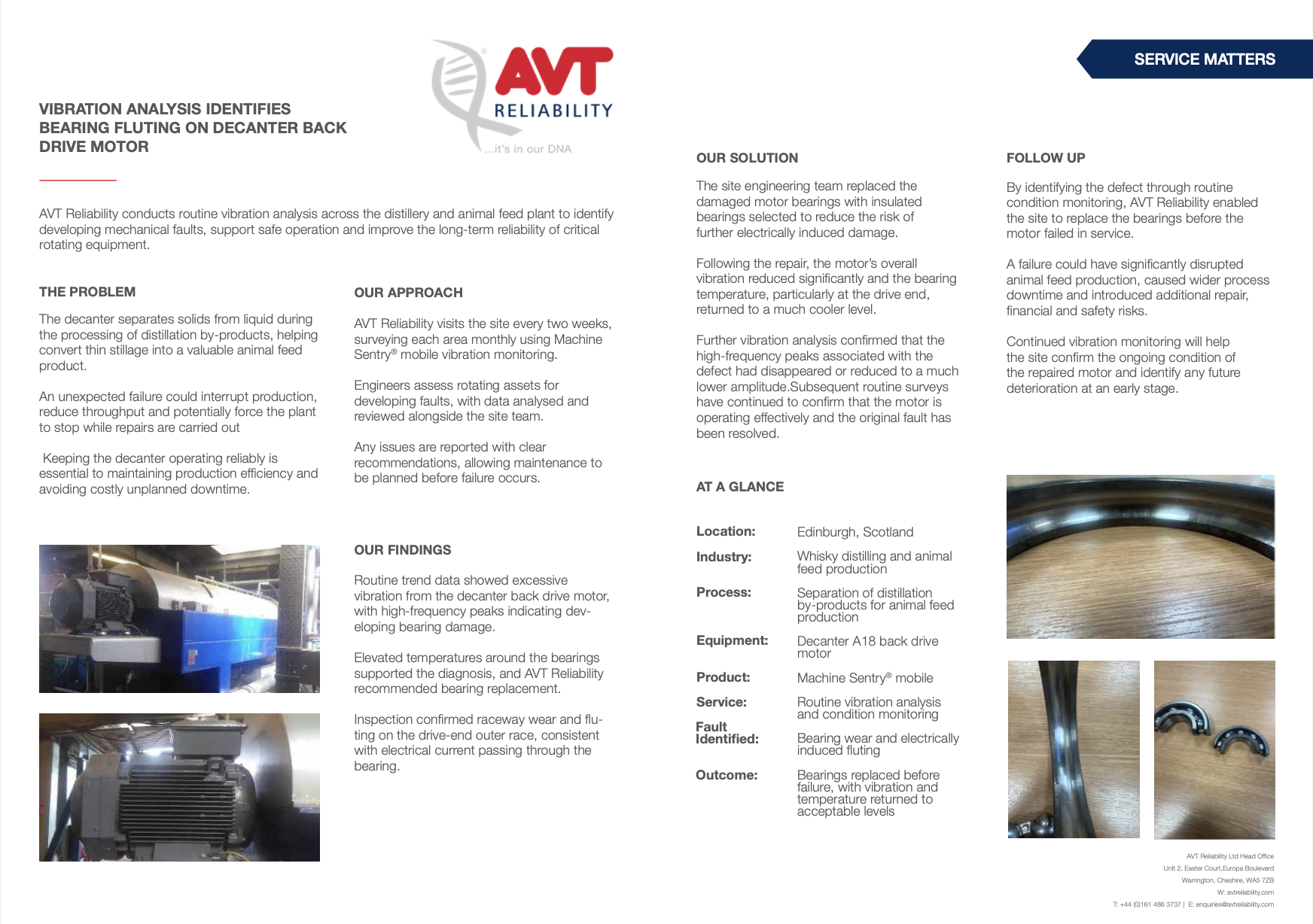 Vibration Analysis Identifies Bearing Fluting